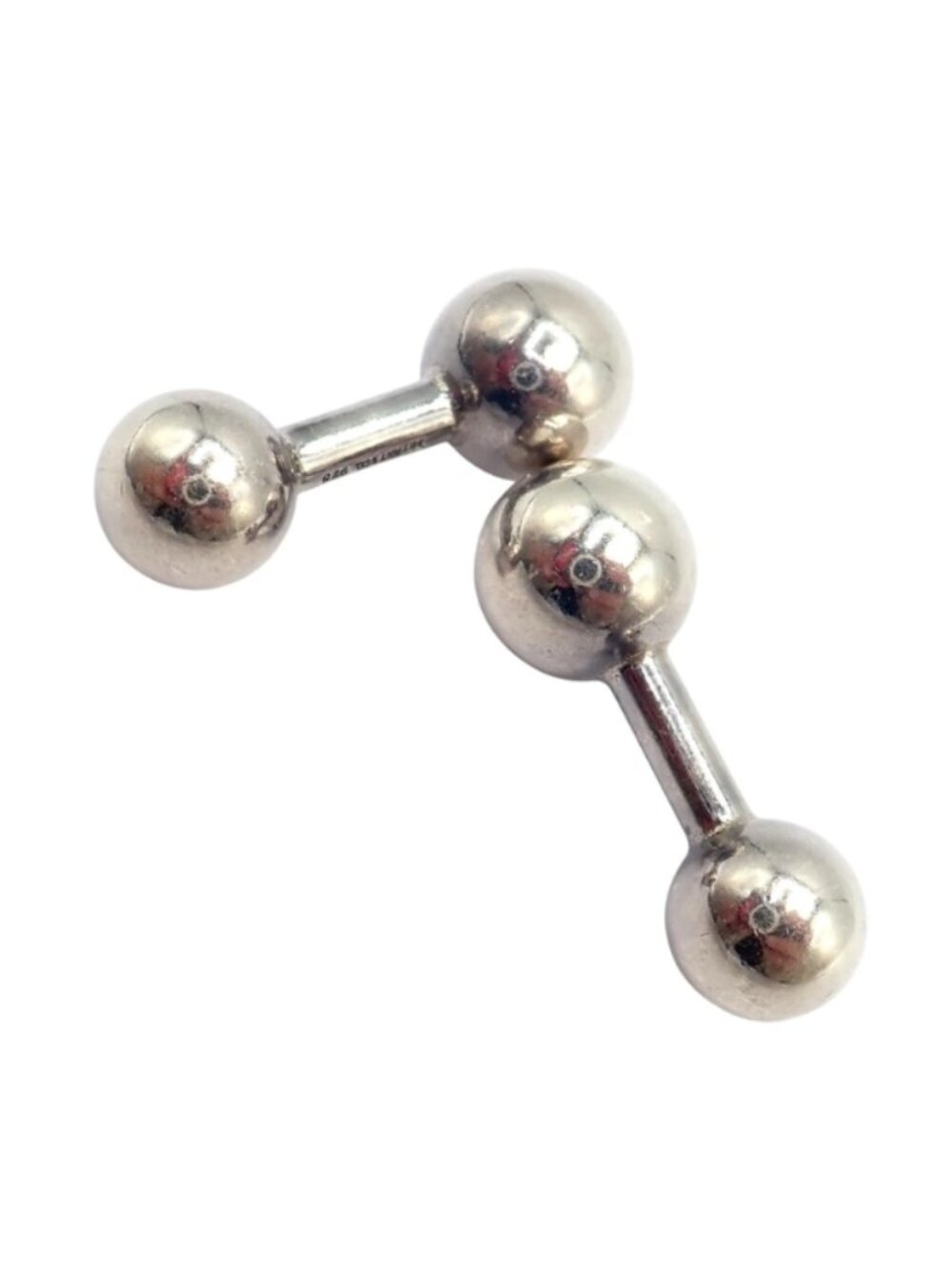Vintage! Tiffany & Co. Silver Barbell Cufflinks - Picture 4 of 4